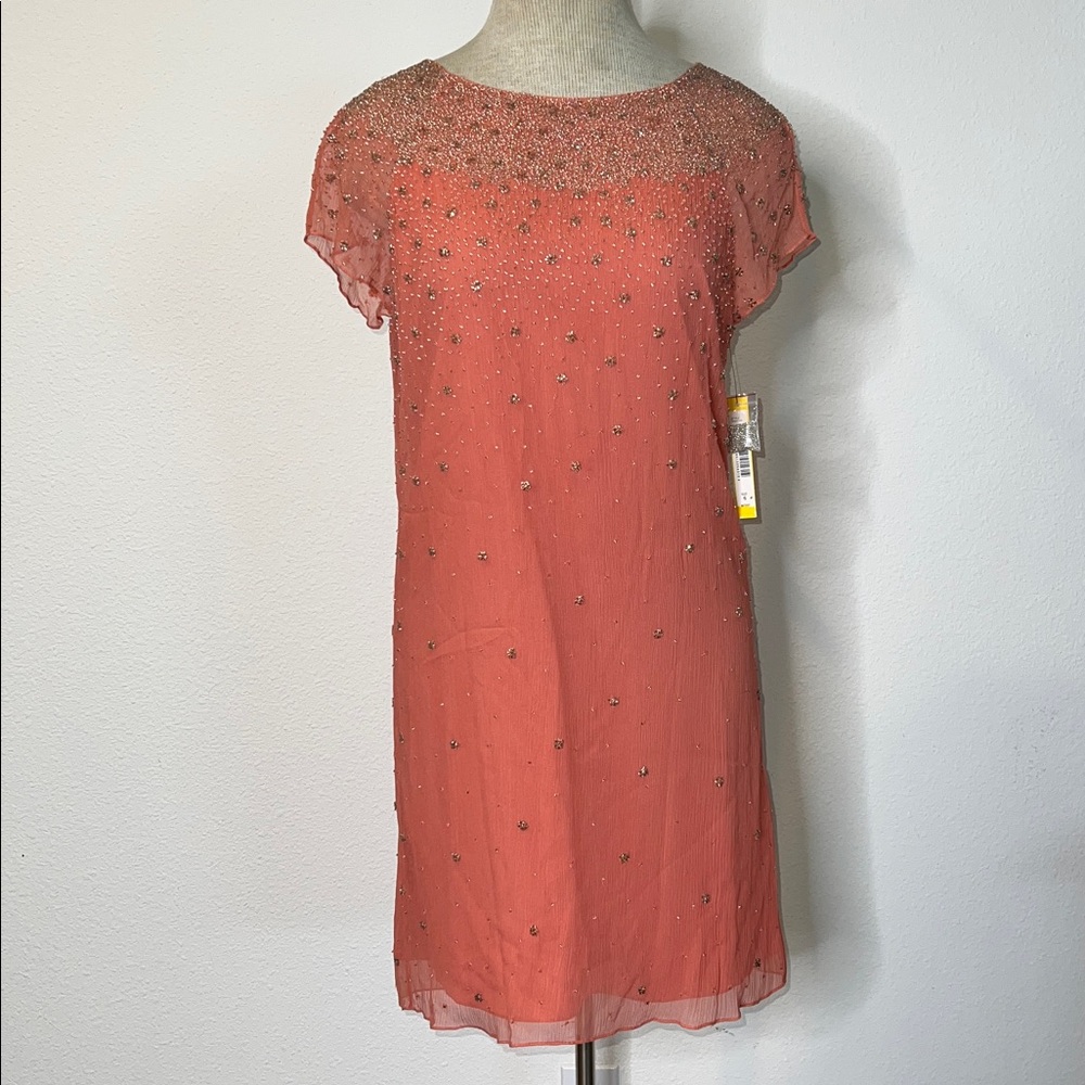 Alice + Olivia Beaded Silk Tunic Dress